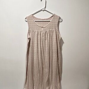 Vintage Women Pink, Green and White Floral Nighty Chemise - size L
